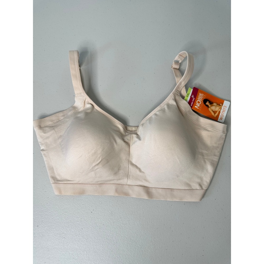 Warners Wire-Free Bra XXL Beige No Side Effects Smoothing Foam Cup 1056A